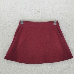 Spacegirl Tweed Maroon Academia Skirt A-line Sz M Fall Autumn Preppy Above Knee